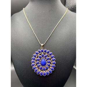 Blue Medallion Necklace